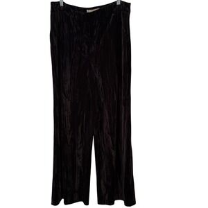 NWT‎ Chelsea and Violent Women's Black Textured Velvet Wide Leg Patns in Size L